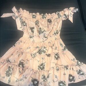 Misa Los Angeles Blush and Black Floral Mini Dress